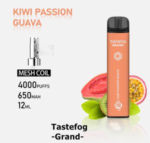 QK Top atacado 4000 Puffs Cigarro eletrônico caneta descartável vape tastefog Grand Mesh Mesh Fabricação Original Sale Direto 2% 10 Sabores Entrega rápida