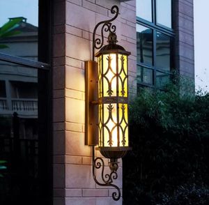 Avrupa tarzı retro led açık duvar lambaları su geçirmez alüminyum profil bahçe villa otel dış duvar dekoratif silindirik peyzaj lambası