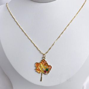 Pendant Necklaces 5Pcs/lot Wholesale Fashion Jewelry Gold Plated Chain Orange Color Necklace For WomenPendantPendant