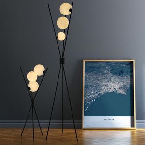 Floor Lamps Nordic Modern Lamp LED 3D Printing Moon Iron Tripod Livingroom Bedroom Study Simple Fashion Decoration Luminaire 110V 220VFloor