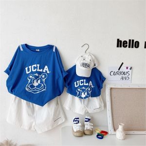 MILANCEL Summer Mother Kids Clothes Cotton Cartoon Family Matching Outfit Bodysuit 220531