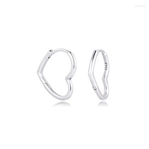 Hoop Huggie Earring Asymmetrical Heart Earrings Sterling Silver Jewelry 100% For Women Brincos Kolczyki Pendientes Accesorios Mujerhoop Ki