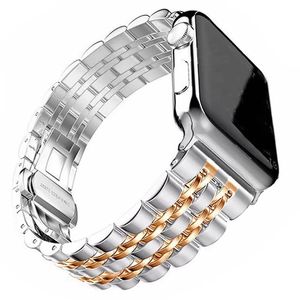 Edelstahl-Metallband Smart Straps für Apple Watch 7 6 SE 5 4 3 Armband Schmetterlingsschnalle Armband 38mm 40mm 41mm 42mm 44mm 45mm Zubehör kostenlos geben Handyhülle