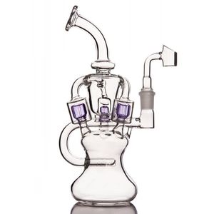 High Hookah Quality Three Filter Glass Bong Water Pipe Dab Rig Glass Bubbler withArm Tree Percolator Ash Catcher