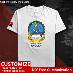 Angola Cumhuriyeti Angola Ülke Tişört Özel Jersey hayranları DIY İsim Numarası Yüksek Sokak Moda Gevşek Tişört 220616