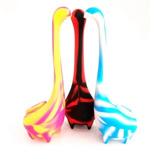 Simpatici personaggi Forma di mostro d'acqua Pipa ad acqua Materiale in silicone Tubi colorati per narghilè Accessori per fumatori Bong in vetro Dab Rigs SP335