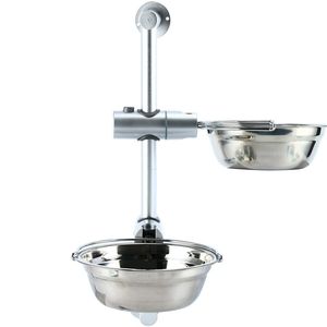Elevated Double Dog Food Bowl Tray Diy Adjustable Stainless Steel Bowl Suitable For Small And Medium s Large Y200917