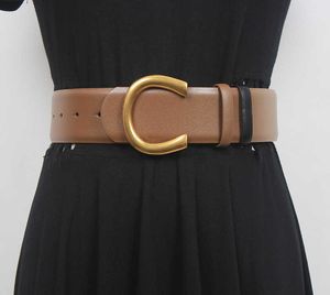 2022 Famosa marca famosa feminina feminina de couro genuíno fechamento de cintura feminina clássica de luxo de luxo de primeira camada de cintura de couro gêmea cister duração de 107cm de 4,7cm