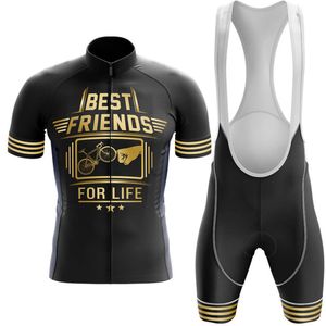 Pro Team Cycling Jersey Sets 2024 Best Friends Summer Short Sleeve Mountain Bike Clothes Breathable Clothing MTB Ropa Ciclismo Suits