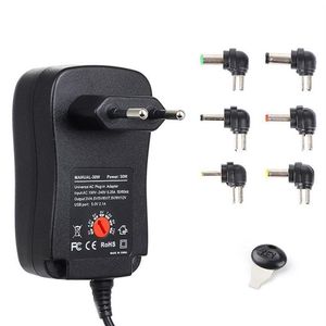 3–12 V, 30 W, 2,1 A, AC/DC-Netzteil, Universal-Ladegerät, Adapter mit 6 Steckern, einstellbarer spannungsgeregelter Netzadapter