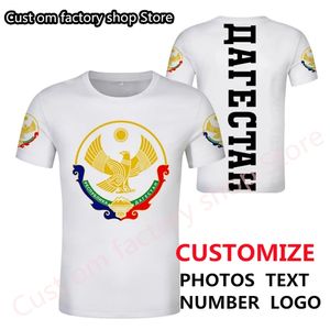 Dagestan skjorta gratis skräddarsydd namn nummer makhachkala t shirt tryck flagga diy ryska ryska rossiya kizlyar khasavyurt kläder 220616