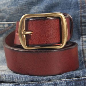 Belts Men 100% Full Grain Genuine Leather High Guality For Jeans Fashion Style Classy Pure Cowhide Top Layer Casual Strap TM103Belts