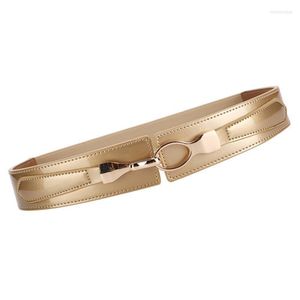 Belts Good Dress Waistbands For Women Genuine Leather Wide Corset Strech Alloy Gold Buckle Girl Cow Cummerbunds CoatBelts Emel22