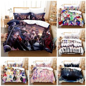 Love live Themed 3D Bedding Sets Single Double Queen King Size Quilt Duvet Cover Set With Pillowcase 2/3 PCS Bedclothes Pattern size can be customized