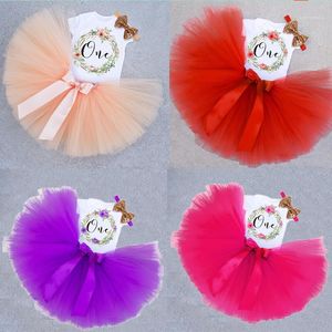 Months Baby Girls Pink Tulle Tutu Dress Birthday Party 3pcs Set For 1st Tollder Girl Letter Print Outfits 1 Year Old