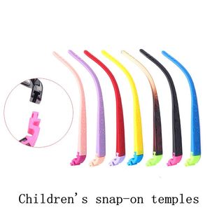 Moda Óculos de Sol Armações Crianças Silica Hastes Snap-on Color Silicone Par Multi-color Opcionais Óculos Pernas Acessórios Moda