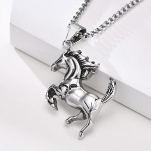 Pendant Necklaces 2022 Hip Hop Fashion Standing Horse Stainless Steel Necklace For Women Men Jewelry Gifts