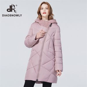 diaosnowly womanジャケット長い暖かい冬女性コートファッショナブルな女性パーカスプラス女性冬コレクション201214