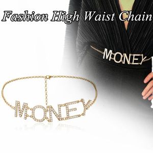 Belts 4Types Vintage Three Layer Gold Silver Girl Clothing Accessories Tassel MONEY Letter Pendant Crystal High Waist ChainBelts