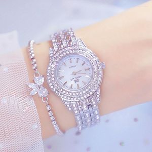 Нарученные часы модные алмазные часы для женщин из нержавеющей стали серебряные дамы.