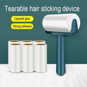 New Tearable Roll Paper Sticky Rollers Dust Wiper Pet Hair Clothes Carpet Tousle Remover Portable Replaceable Cleaning Brush Tool