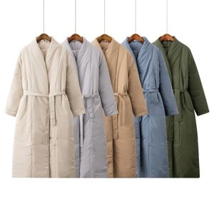 Projektowanie kobiet zima gruba płaszcz ciepły parka wodna maxi długi puffer z paskiem ponadwymiarowa odzież wierzchnia 201127