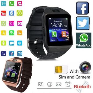 Téléphone Android SmartWatch achat en gros de Écran tactile numérique Z3 DZ09 Smart Watch Q18 Bracelet Camera Bluetooth Wristwatch Carte Smartwatch iOS Android Phones Prise en charge