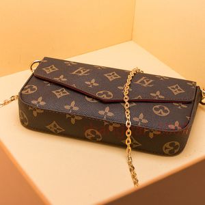 Luxurys Designers Bags 3pcs set accessories women Crossbody Leather Purse Messenger Handbags Flowers shoulder lady Leather with box 61276