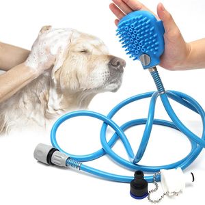 Hund Grooming Pet Bath Head Tools Bekväm massager Bad Huvudverktyg Cleaning Wash Sprayer Dogs Brush Pets Bathss leveranser Lager Partihandel