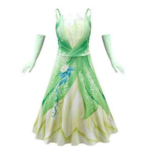 Fairy Tiana Girls Party Dresses Princess Kid Age 2-8 Years Dresses Carnival Birthday Fantasy Gown Party Cosplay Children Come L220715