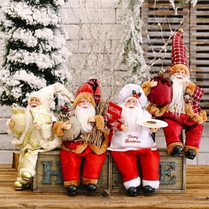 Santa Claus Doll Christmas Ornaments Merry Decor For Home Table Navidad Natal Cristmas Gifts Happy Year Y201020