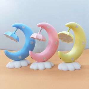 Wiederaufladbare Crescent LED Nachtlicht Cartoon Mond Boot Schreibtischlampe Lernen Lesen Schlafzimmer Schlafen Baby Füttern Augen Lampe Kinder