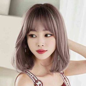 Nxy Wigs Female Natural Short Hair Fluffy Clavicular New Set Curly Medium Long Pear Flower Head Shoulder Length 220527