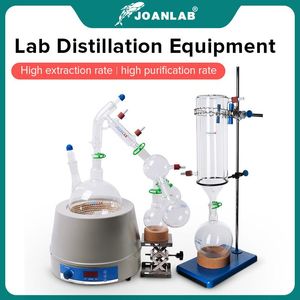 Laboratório de laboratórios Aparelho oficial de vidro de destilação de caminhos curtos com agitação magnética e aquecimento do manto a frio 2l 5lLab