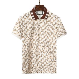 男性デザイナー服ポロシャツ高級イタリアメンズポロ半袖ファッション男性夏刺繍蜂 Tシャツアジアサイズ M-3XL 033
