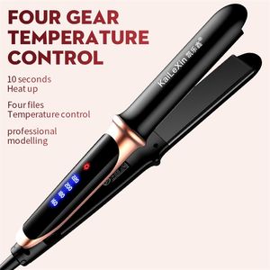 FourGear Temperatura regolabile 2in1 Piastra per capelli professionale in ferro piatto Strumento per lo styling del riscaldamento rapido per capelli bagnati o asciutti 220727