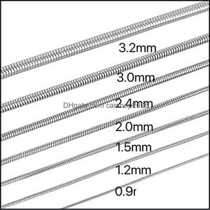 Kedjor rostfritt stål ormkedja 2,0 mm 2,4 mm m 3,2 mm kvinnors choker länk halsband för män hiphop smycken gör present dro carshop2006 dhy3x