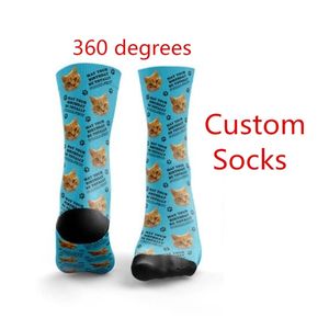 Moda de alta qualidade personalizada impressão 3D DIY Design masculino Mulheres unissex Socks Longo Meias de Aniversário 20 Pares Drop 220707