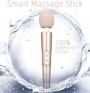 Poderoso USB Chargable Magic Wand Vibrators para Mulheres Big AV Stick Female G Spot Massager Clitóris Estimulador Adulto Sexy Brinquedos