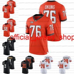 3 Spencer Sanders 2021 Oklahoma State Cowboys Jersey NCAA College Football Jaylen Warren Russell Okung James Waszyngton Dez Bryant Justin