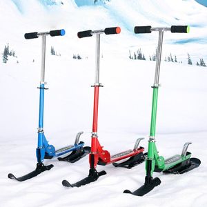 Wholesale snowboard sled resale online - Trekking Poles Snowboard And Skis Sled Outdoor Cristmas Gift Multicolor Winter Portable Iron PVC Dual Purpose With Brake Snow Scooter Skibob