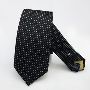 Bow Ties Business Polyester Mens White Dot Plaid Tie voor mannen Lovely Classic Gravatas Black Necktiesbow Emel22