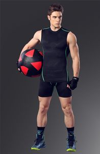 Herrspårsfall M/ L/ XL 2022 Fashion Men's Vest Tops Fitness Shorts Set Male Spandex Sleeveless Lingerie O-Neck Compression Underwear