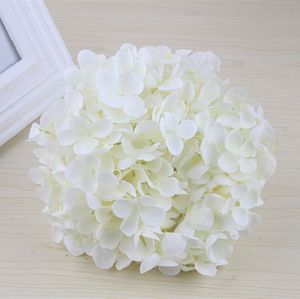 Flores artificiais High-end de seda Hydrangea cabeça cabeça para casamento decoração home flor parede