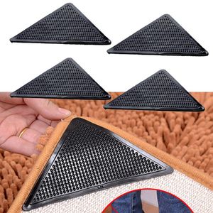 Halılar 4pcs/set ev kat yıkanabilir yeniden kullanılabilir halı tutucu anti-kaygan kauçuk mat karo zeminler için kaymayan yama bant padcarpets