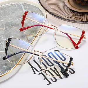 Grau De Óculos venda por atacado-Óculos de sol Fancy Cat Eye Glasses Frame para mulheres Anti azul Miopia Prescrição Computador de grau feminino lente grande lente Óculos sunglasse