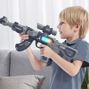 Combinação magnética variável Submachine Gun Toy Assembly Gun Game Simulação Diy Educational Electric Sound e Light Boy Gift