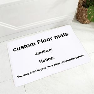 Custom Doormat NonSlip Print Soft Flannel Carpet Decor Cute Cartoon Geometirc Floor Door Mat for Hallway 40x60cm 220607