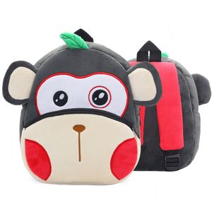 Model Monkey Plush Kids Backpacks Przedszkole szkolne 3D Cartoon Studenci Plecak Bags School School Torby dla dziewcząt chłopcy 220725