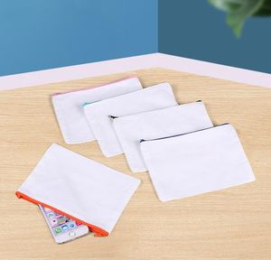 Sublimation Blank Pencil Bags DIY Heat Transfer Printing Canvas Zipper Bags Creative Cosmetic Organizer Gifts for The School Season B6